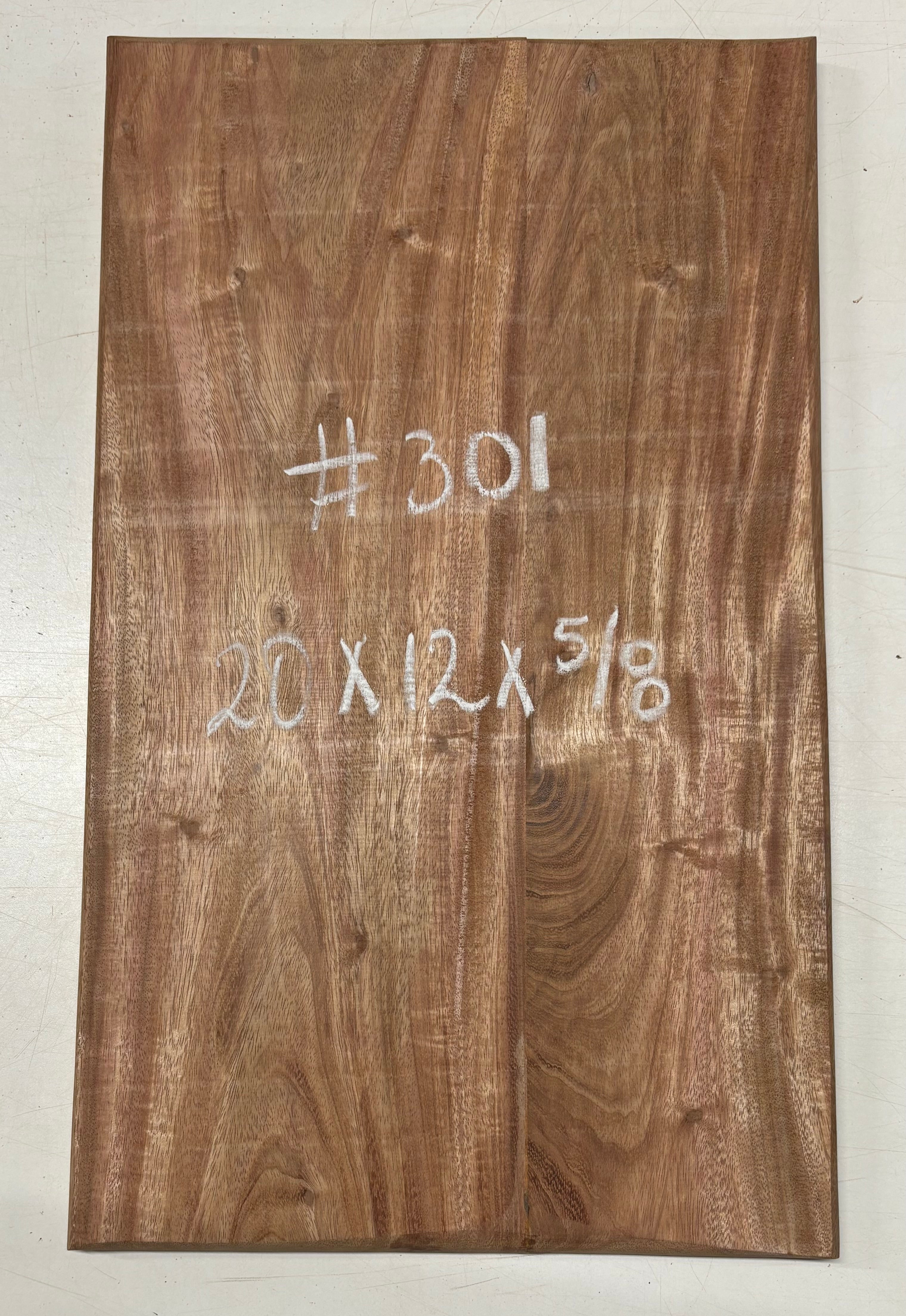 African Mahogany Wood Chopping/Cutting Board (2 Piece- Glued)- 20" x 12" x 5/8" #301 - Exotic Wood Zone