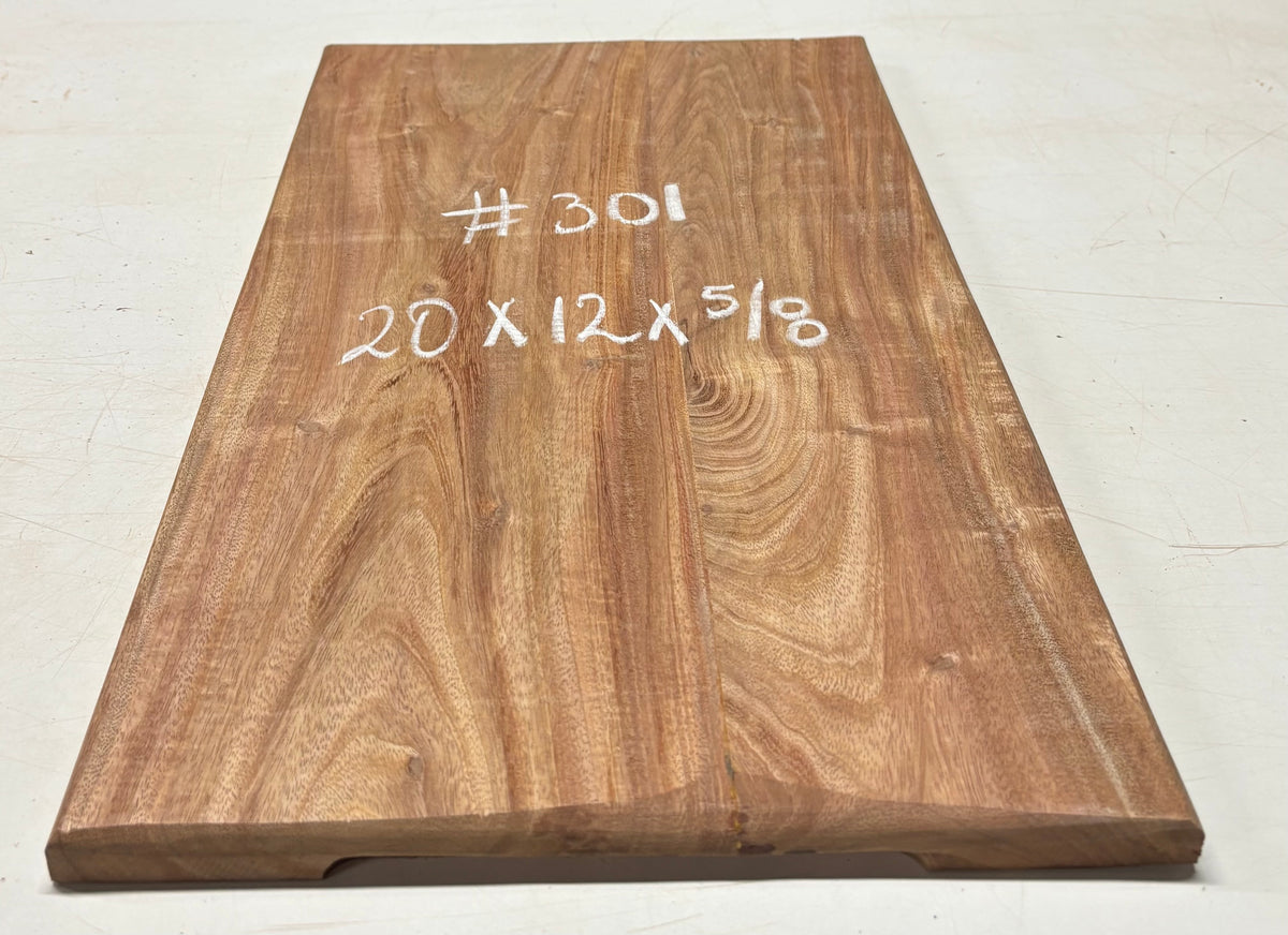 African Mahogany Wood Chopping/Cutting Board (2 Piece- Glued)- 20" x 12" x 5/8" #301 - Exotic Wood Zone