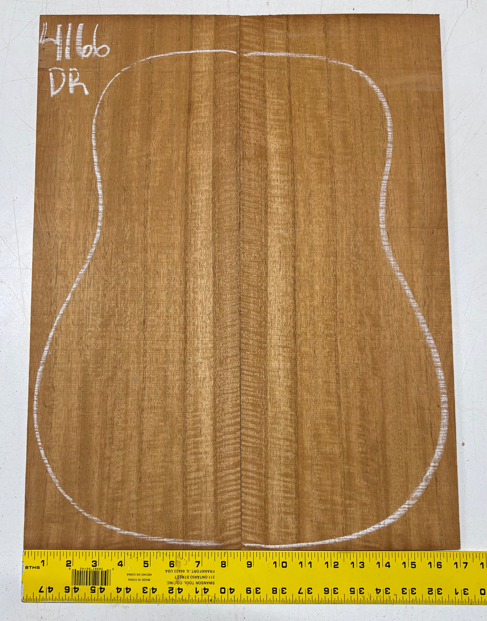 Flame Genuine Mahogany Dreadnought Guitar Back Set #4166