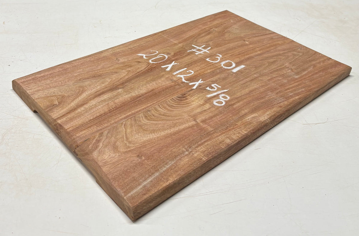African Mahogany Wood Chopping/Cutting Board (2 Piece- Glued)- 20" x 12" x 5/8" #301 - Exotic Wood Zone