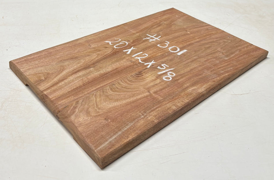 African Mahogany Wood Chopping/Cutting Board (2 Piece- Glued)- 20" x 12" x 5/8" #301 - Exotic Wood Zone