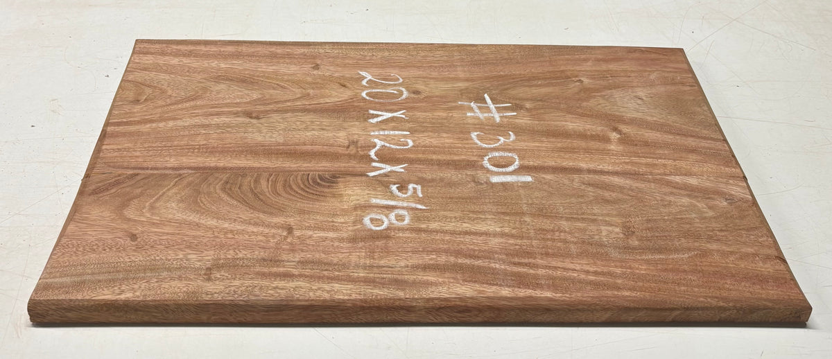 African Mahogany Wood Chopping/Cutting Board (2 Piece- Glued)- 20" x 12" x 5/8" #301 - Exotic Wood Zone