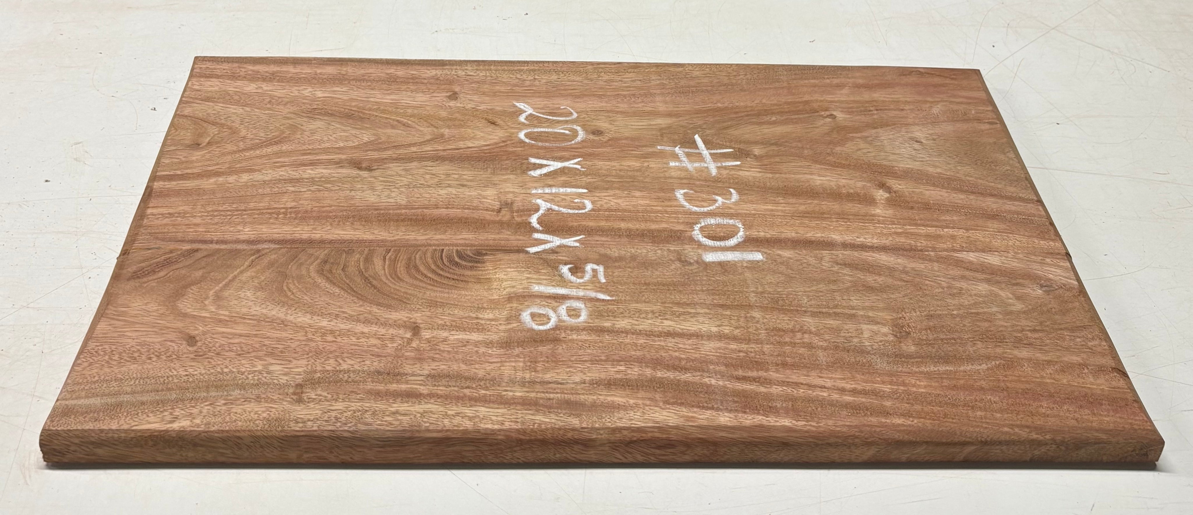 African Mahogany Wood Chopping/Cutting Board (2 Piece- Glued)- 20" x 12" x 5/8" #301 - Exotic Wood Zone