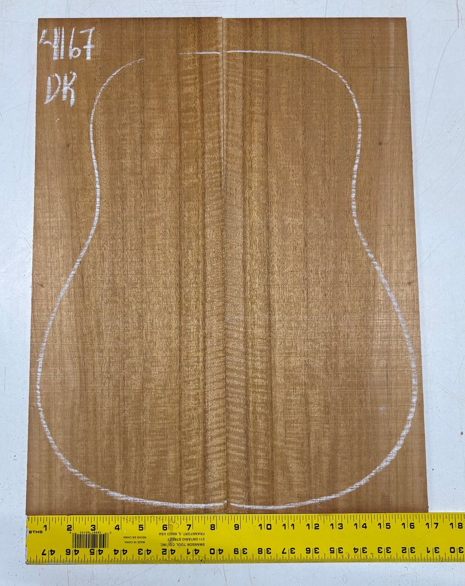 Flame Genuine Mahogany Dreadnought Guitar Back Set #4167