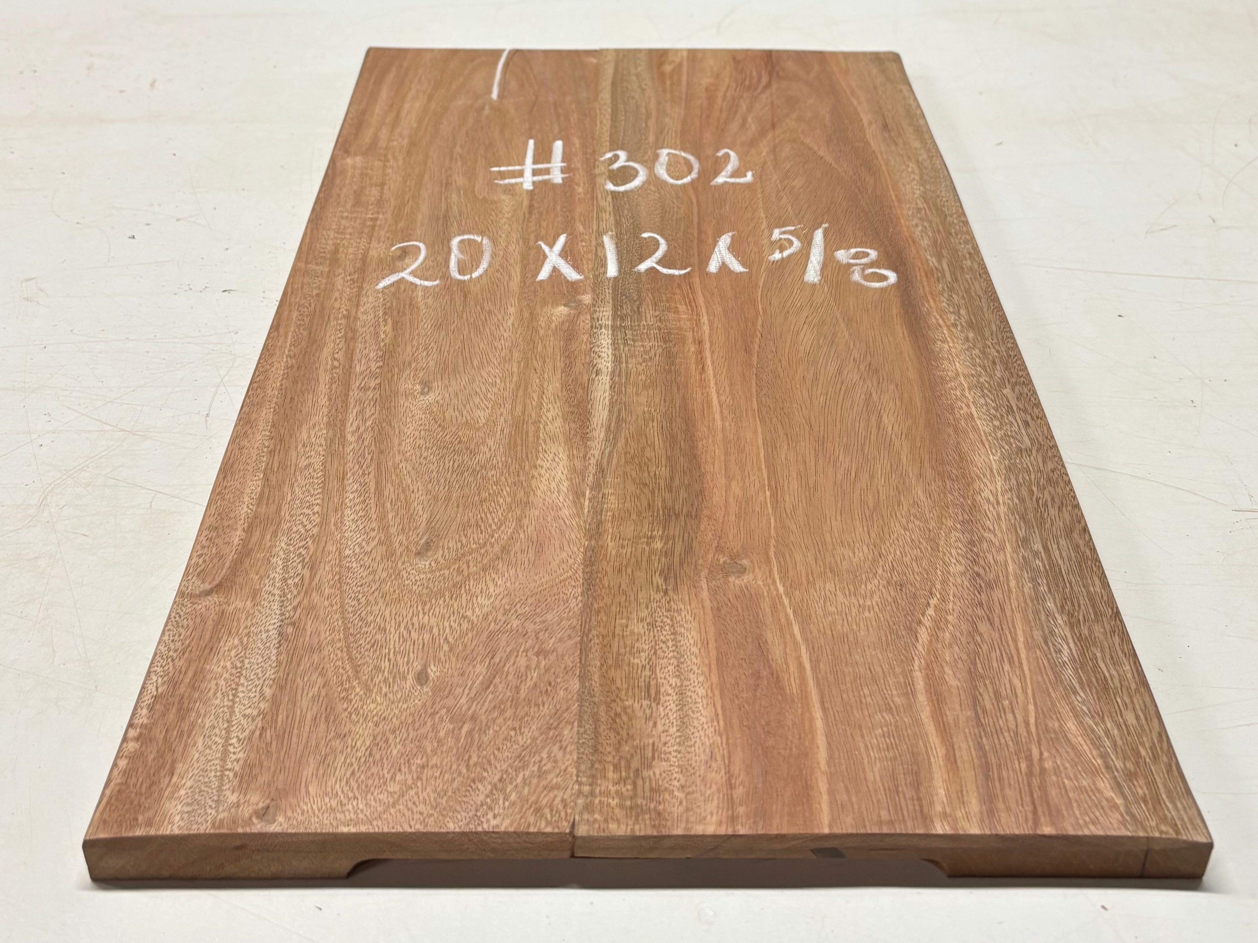 African Mahogany Wood Chopping/Cutting Board (2 Piece- Glued)- 20" x 12" x 5/8" #302 Exotic Wood Zone 