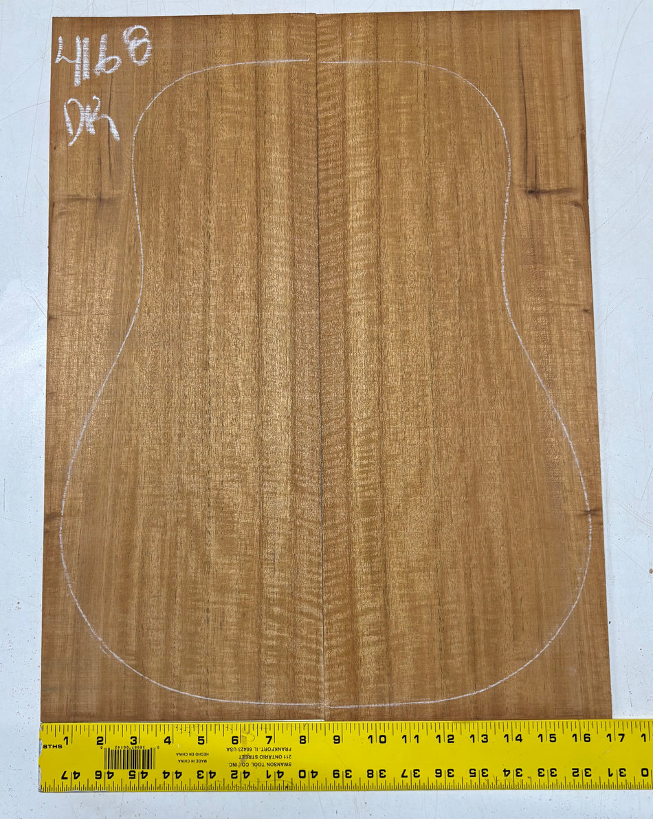 Flame Genuine Mahogany Dreadnought Guitar Back Set #4168