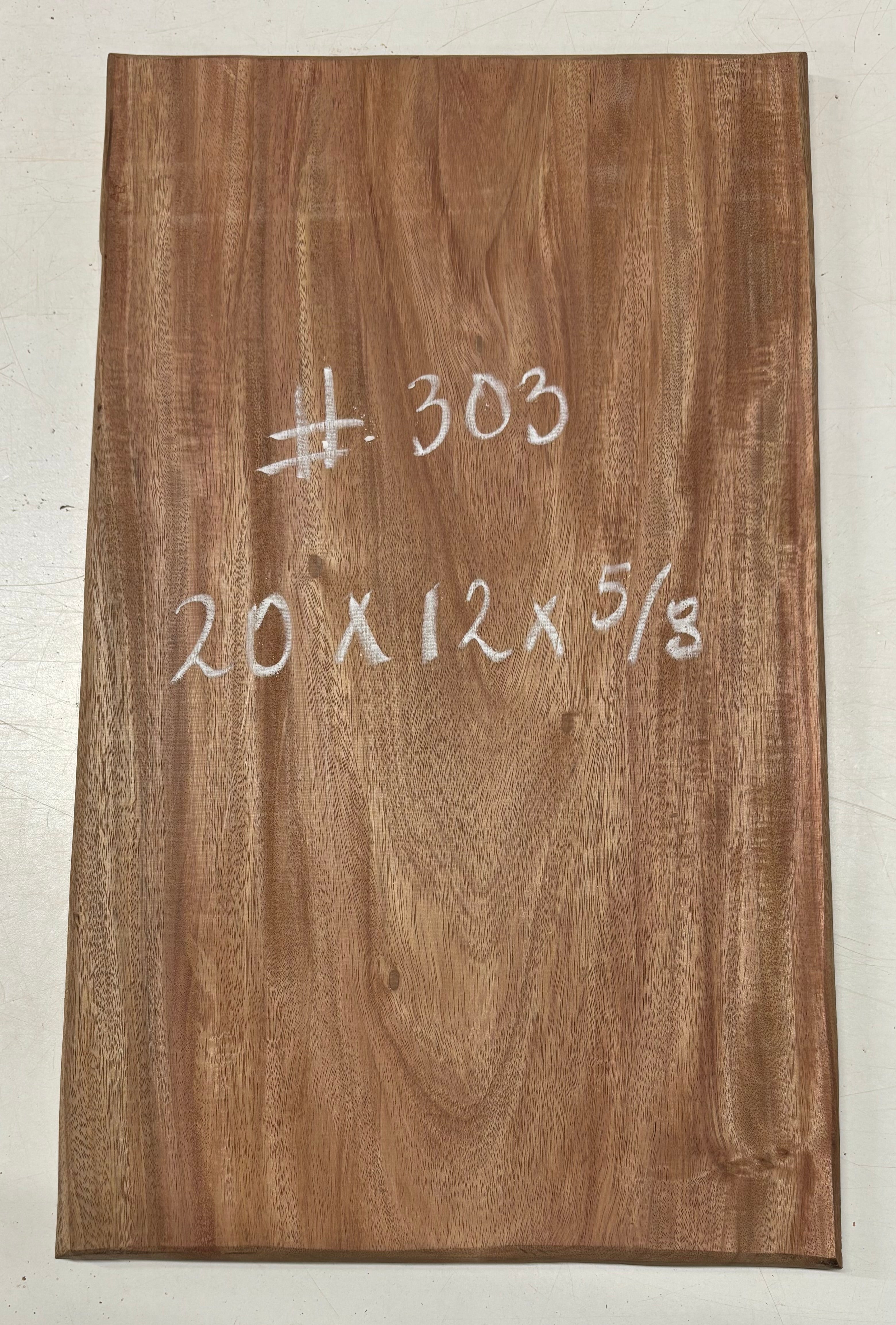 African Mahogany Wood Chopping/Cutting Board (Single Piece)- 20" x 12" x 5/8" #303 - Exotic Wood Zone