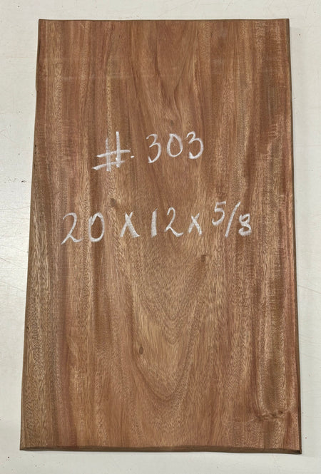 African Mahogany Wood Chopping/Cutting Board (Single Piece)- 20" x 12" x 5/8" #303 - Exotic Wood Zone