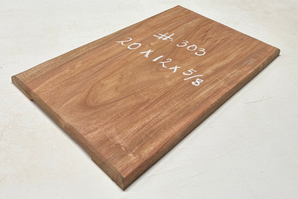 African Mahogany Wood Chopping/Cutting Board (Single Piece)- 20" x 12" x 5/8" #303 - Exotic Wood Zone