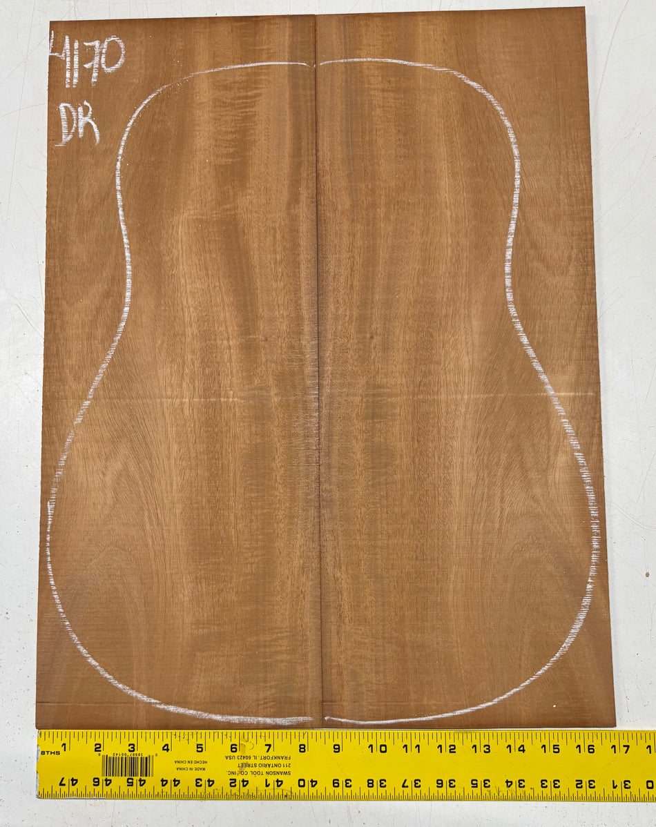 Flame Genuine Mahogany Dreadnought Guitar Back Set #4170