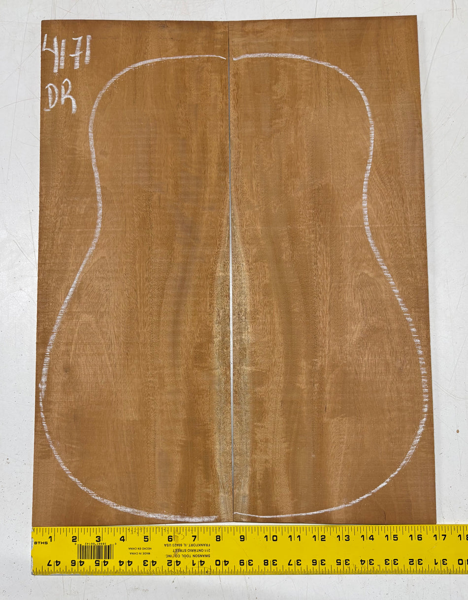 Flame Genuine Mahogany Dreadnought Guitar Back Set #4171