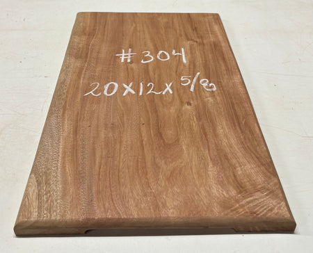 African Mahogany Wood Chopping/Cutting Board (Single Piece)- 20" x 12" x 5/8" #304 - Exotic Wood Zone