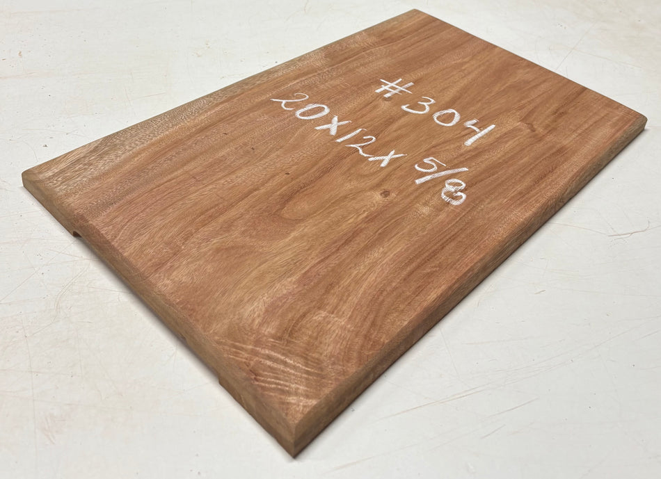 African Mahogany Wood Chopping/Cutting Board (Single Piece)- 20" x 12" x 5/8" #304 - Exotic Wood Zone
