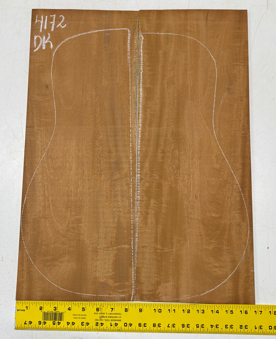 Flame Genuine Mahogany Dreadnought Guitar Back Set #4172