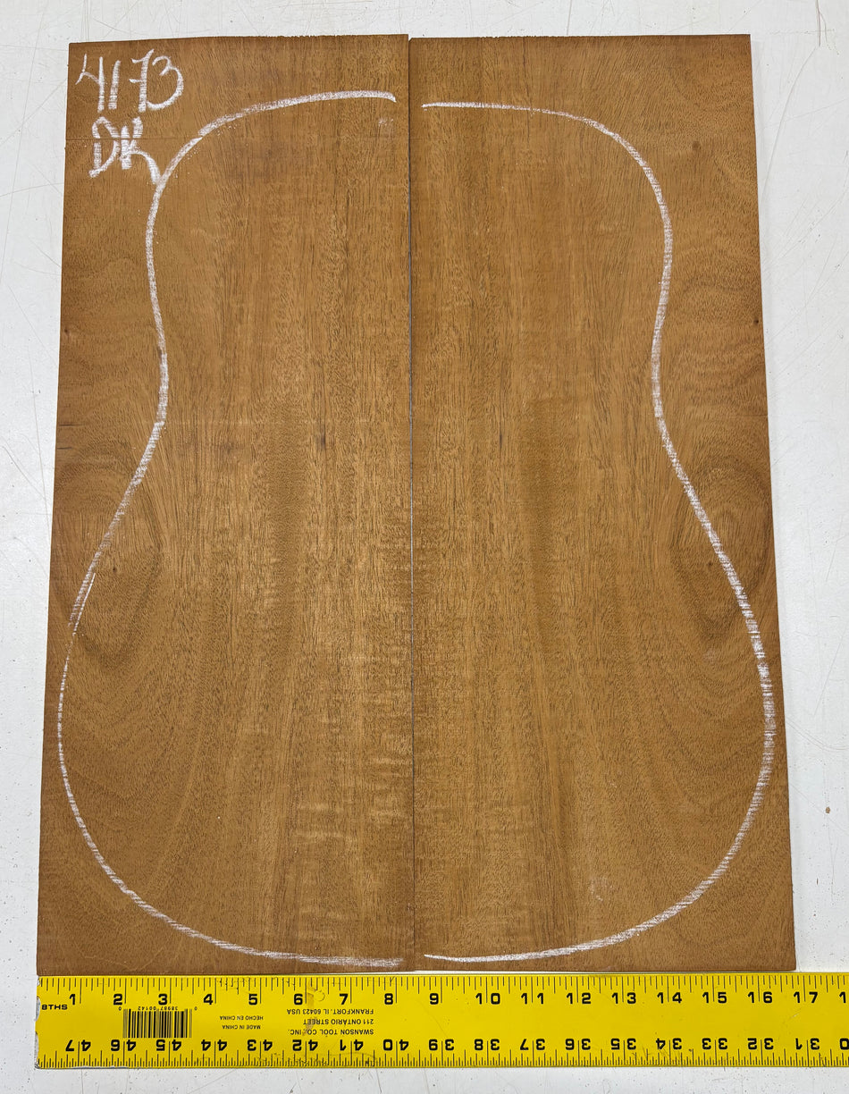 Flame Genuine Mahogany Dreadnought Guitar Back Set #4173