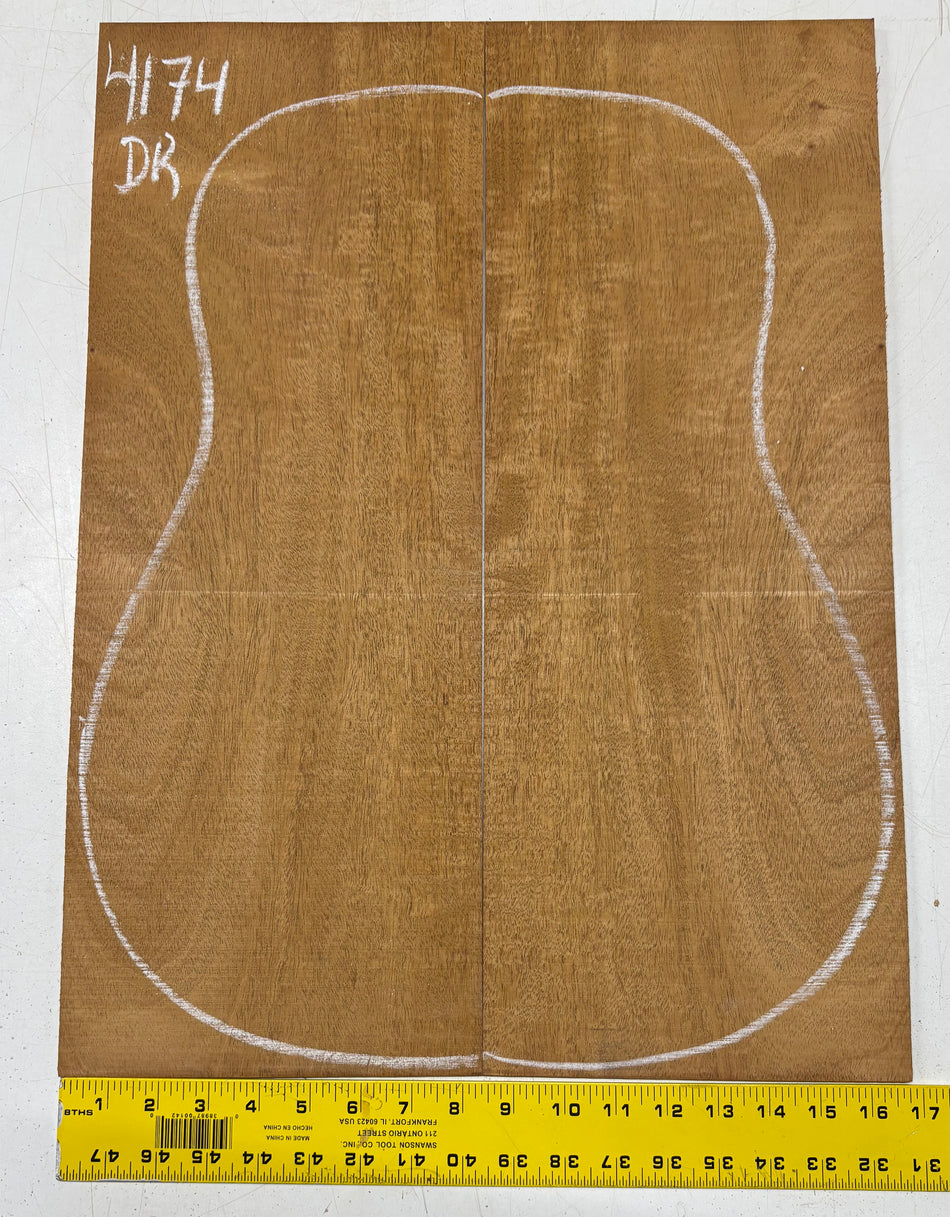 Flame Genuine Mahogany Dreadnought Guitar Back Set #4174