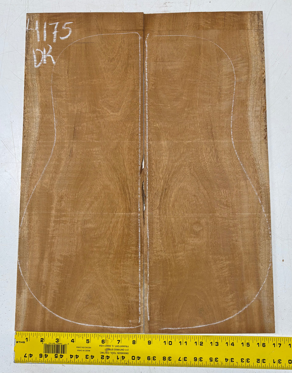 Flame Genuine Mahogany Dreadnought Guitar Back Set #4175