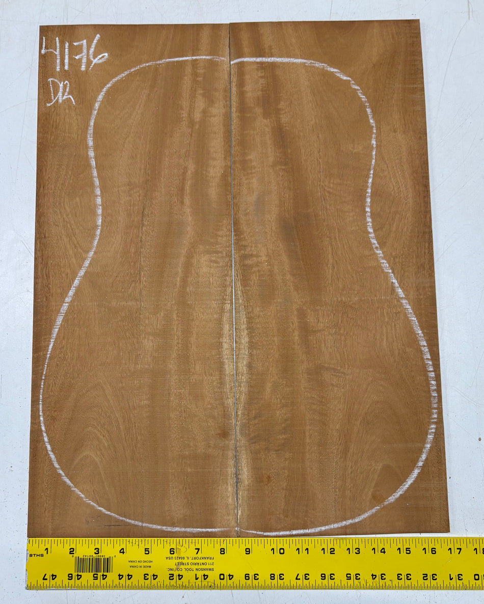 Flame Genuine Mahogany Dreadnought Guitar Back Set #4176