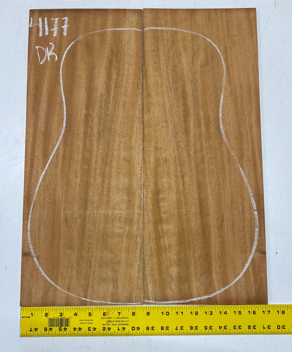 Flame Genuine Mahogany Dreadnought Guitar Back Set #4177