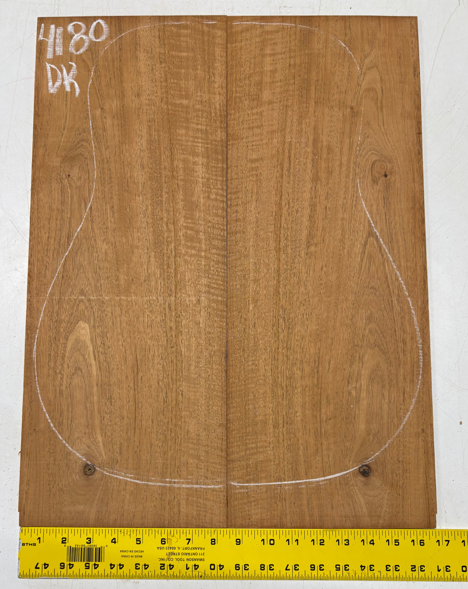 Flame Genuine Mahogany Dreadnought Guitar Back Set #4180