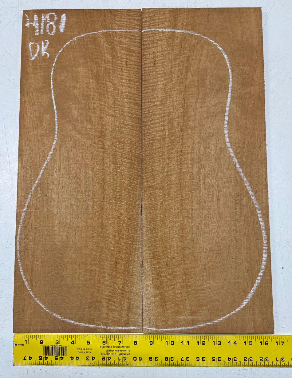 Flame Genuine Mahogany Dreadnought Guitar Back Set #4181