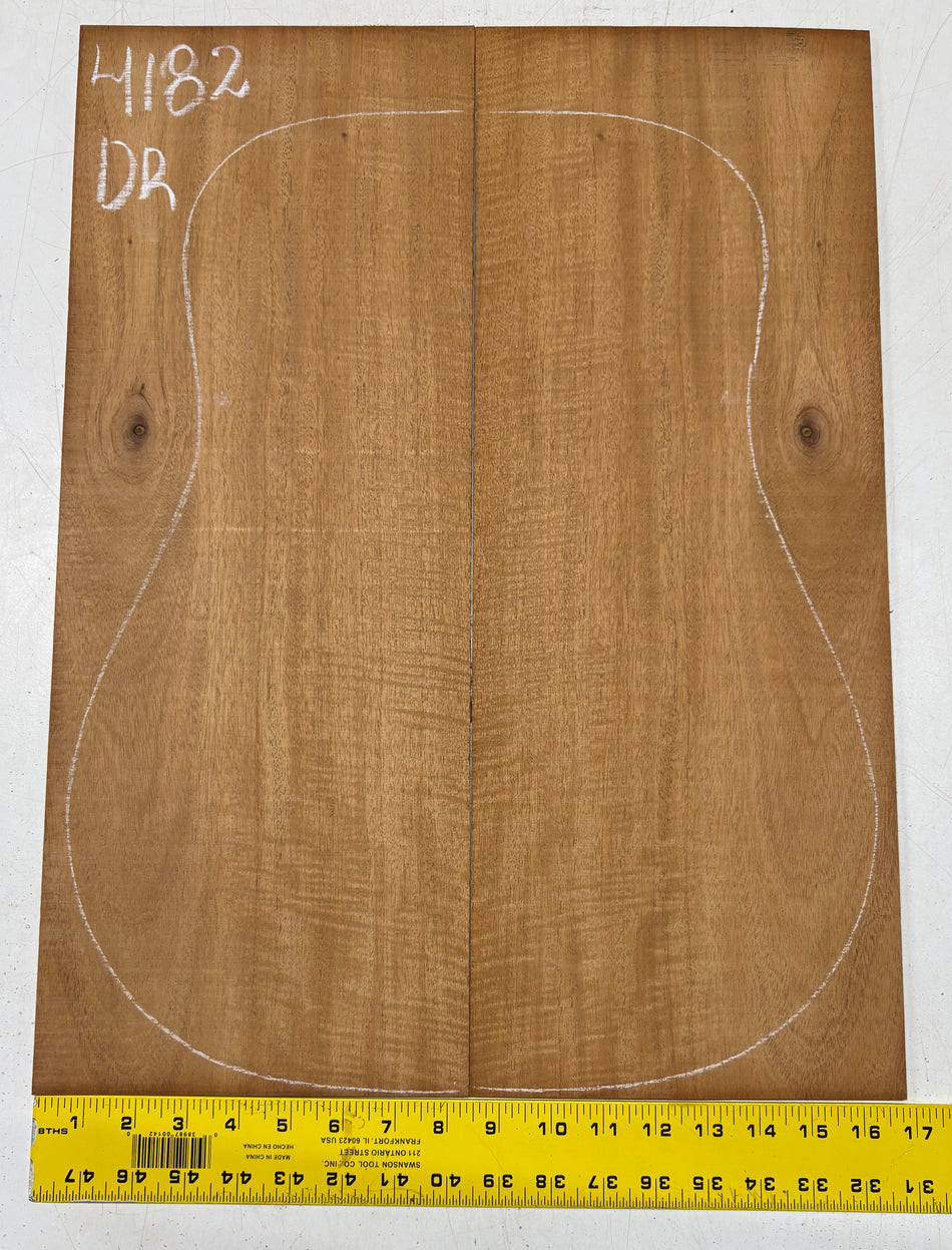 Flame Genuine Mahogany Dreadnought Guitar Back Set #4182