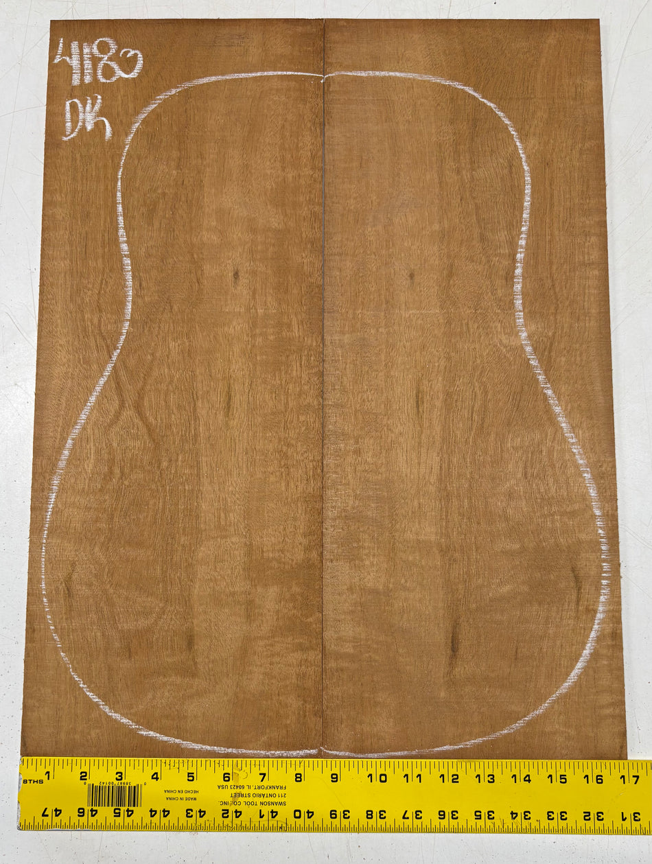 Flame Genuine Mahogany Dreadnought Guitar Back Set #4183