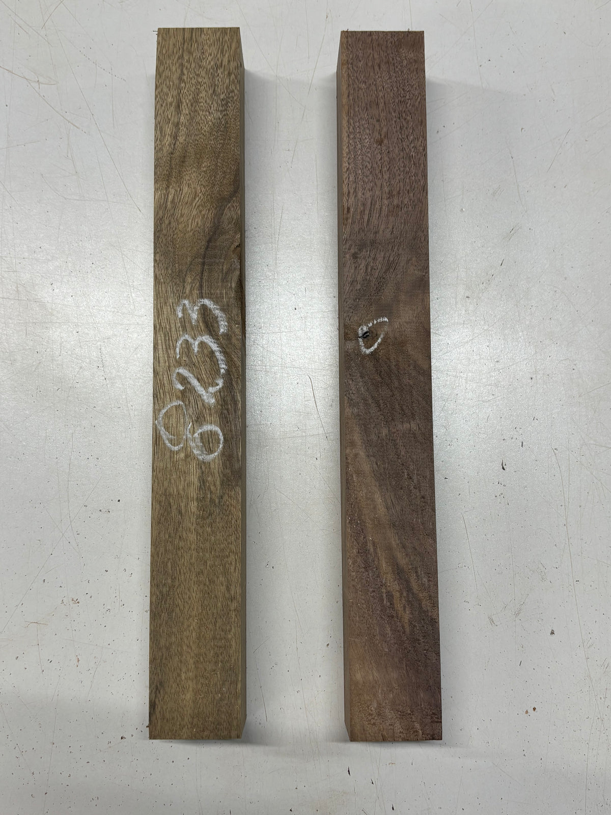 2 Pcs, 2 Species Black Walnut+ Black Limba Turning Wood Blanks 15"x 1-7/8"x 1-7/8"#8233 - Exotic Wood Zone