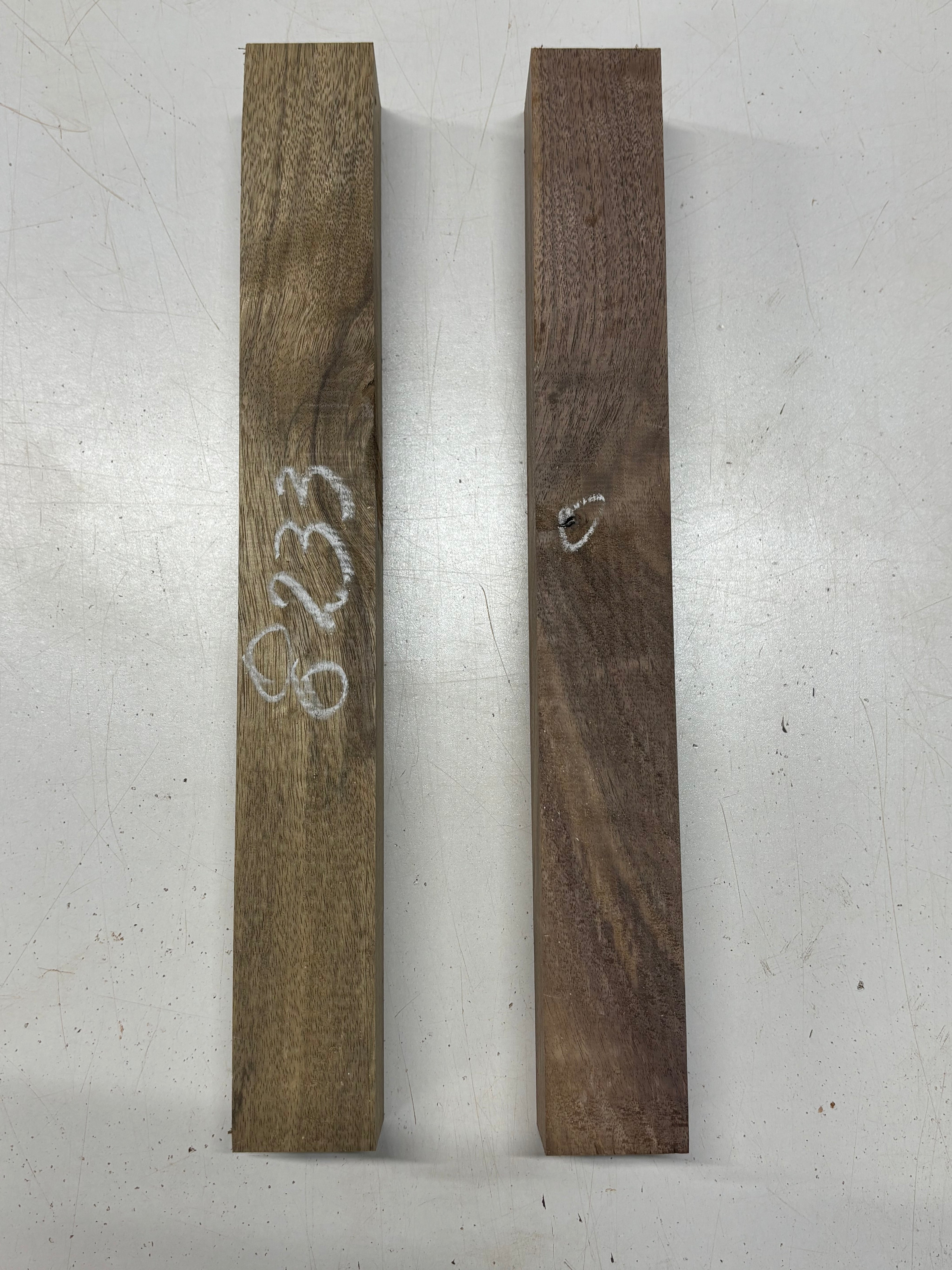 2 Pcs, 2 Species Black Walnut+ Black Limba Turning Wood Blanks 15"x 1-7/8"x 1-7/8"#8233 - Exotic Wood Zone