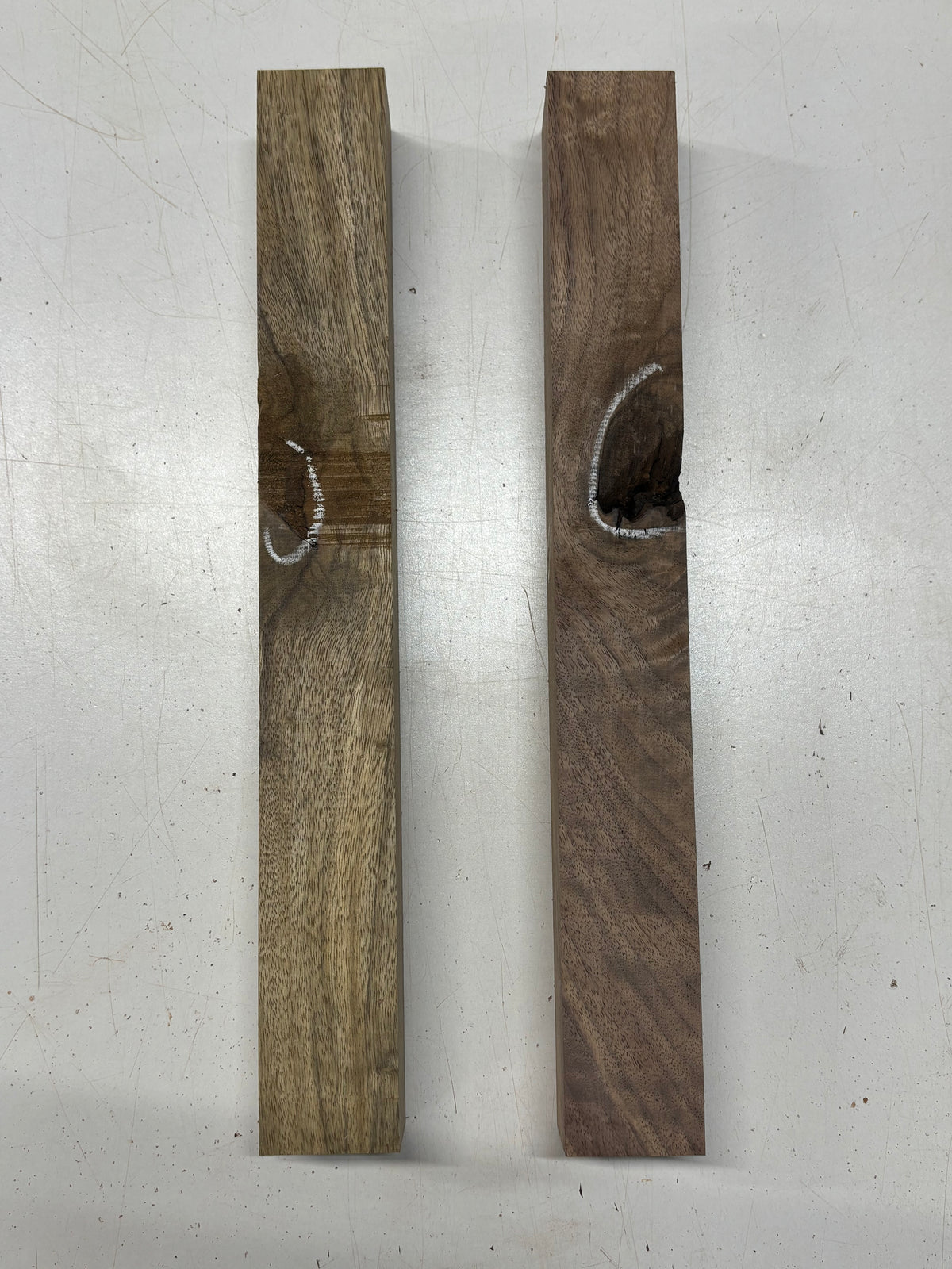 2 Pcs, 2 Species Black Walnut+ Black Limba Turning Wood Blanks 15"x 1-7/8"x 1-7/8"#8233 - Exotic Wood Zone