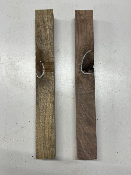 2 Pcs, 2 Species Black Walnut+ Black Limba Turning Wood Blanks 15"x 1-7/8"x 1-7/8"#8233 - Exotic Wood Zone