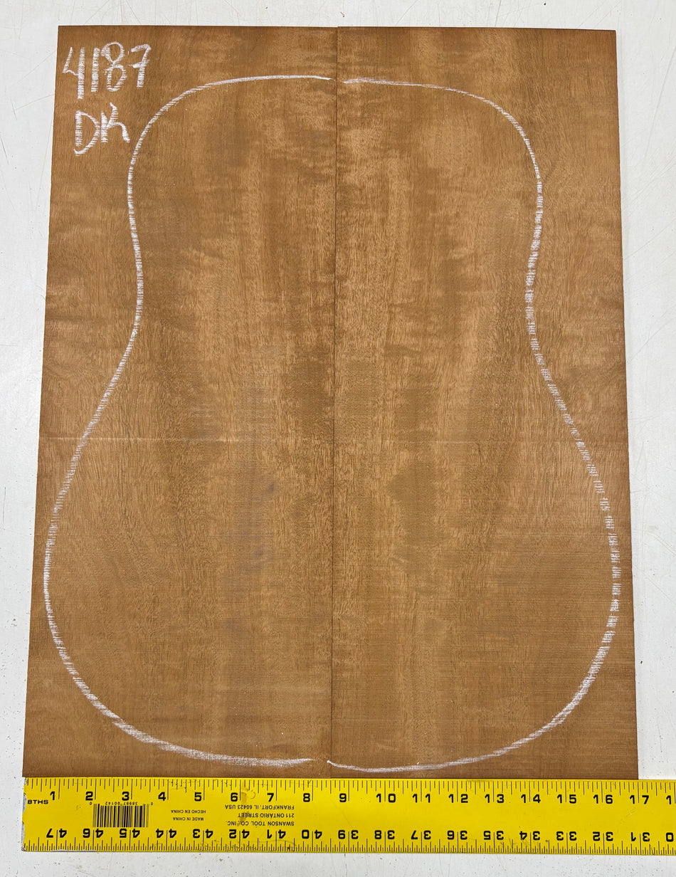 Flame Genuine Mahogany Dreadnought Guitar Back Set #4187