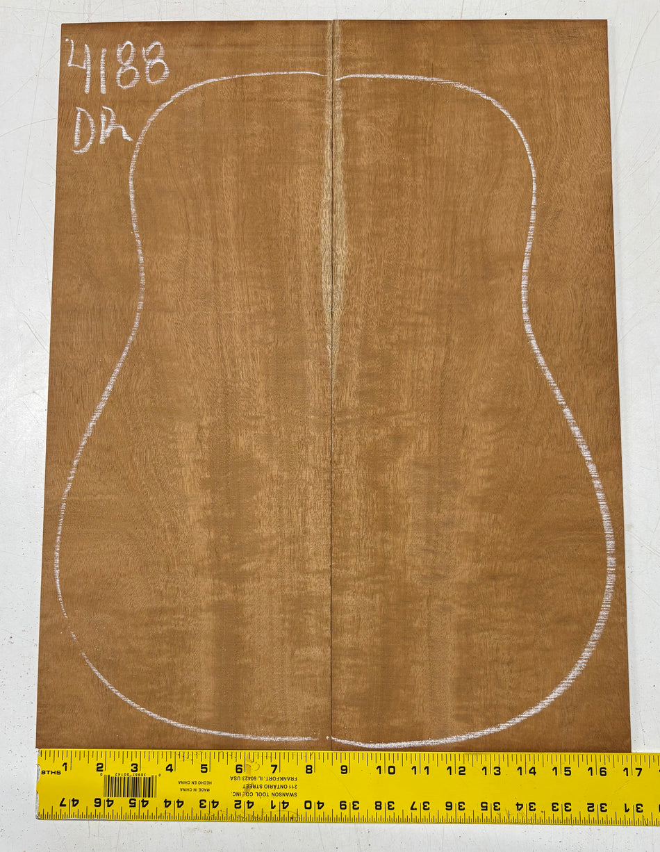 Flame Genuine Mahogany Dreadnought Guitar Back Set #4188