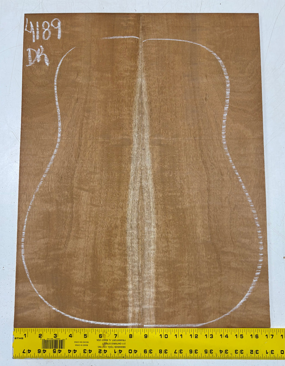 Flame Genuine Mahogany Dreadnought Guitar Back Set #4189