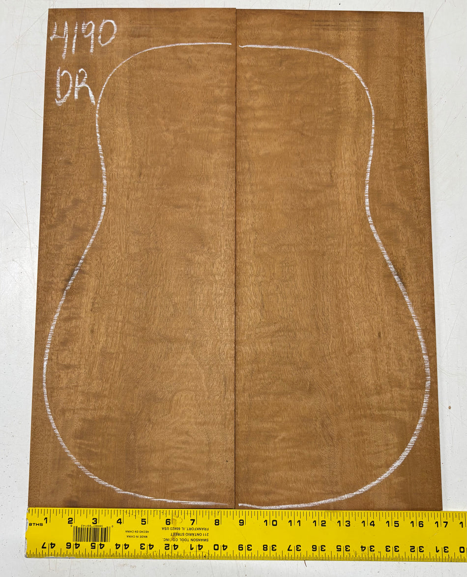Flame Genuine Mahogany Dreadnought Guitar Back Set #4190