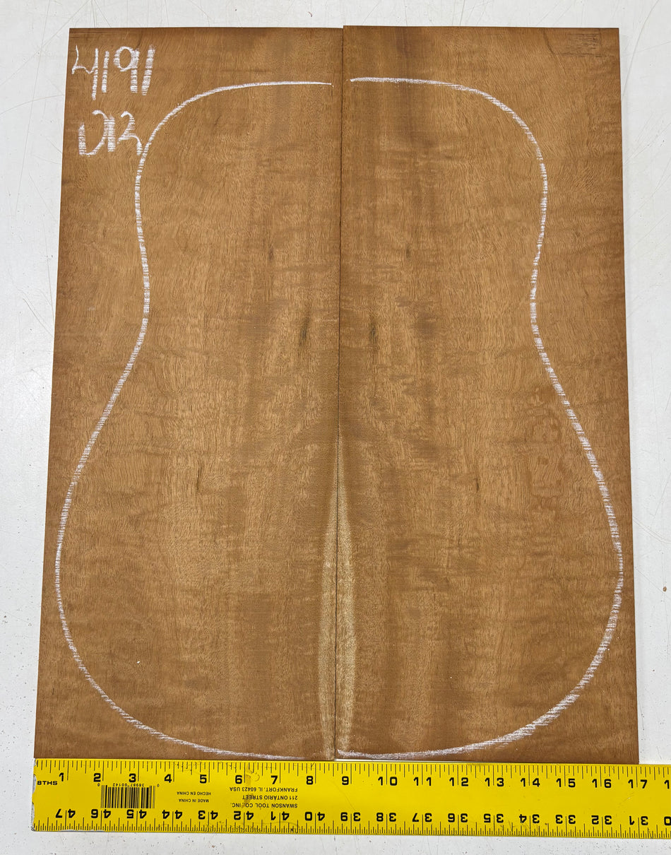 Flame Genuine Mahogany Dreadnought Guitar Back Set #4191