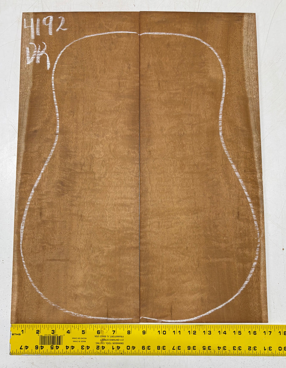 Flame Genuine Mahogany Dreadnought Guitar Back Set #4192