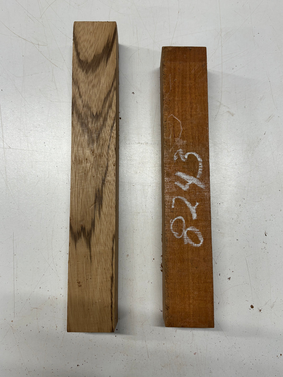 2 Pcs, Zebrawood+ Mahogany Turning Wood Blanks  #8243 - Exotic Wood Zone
