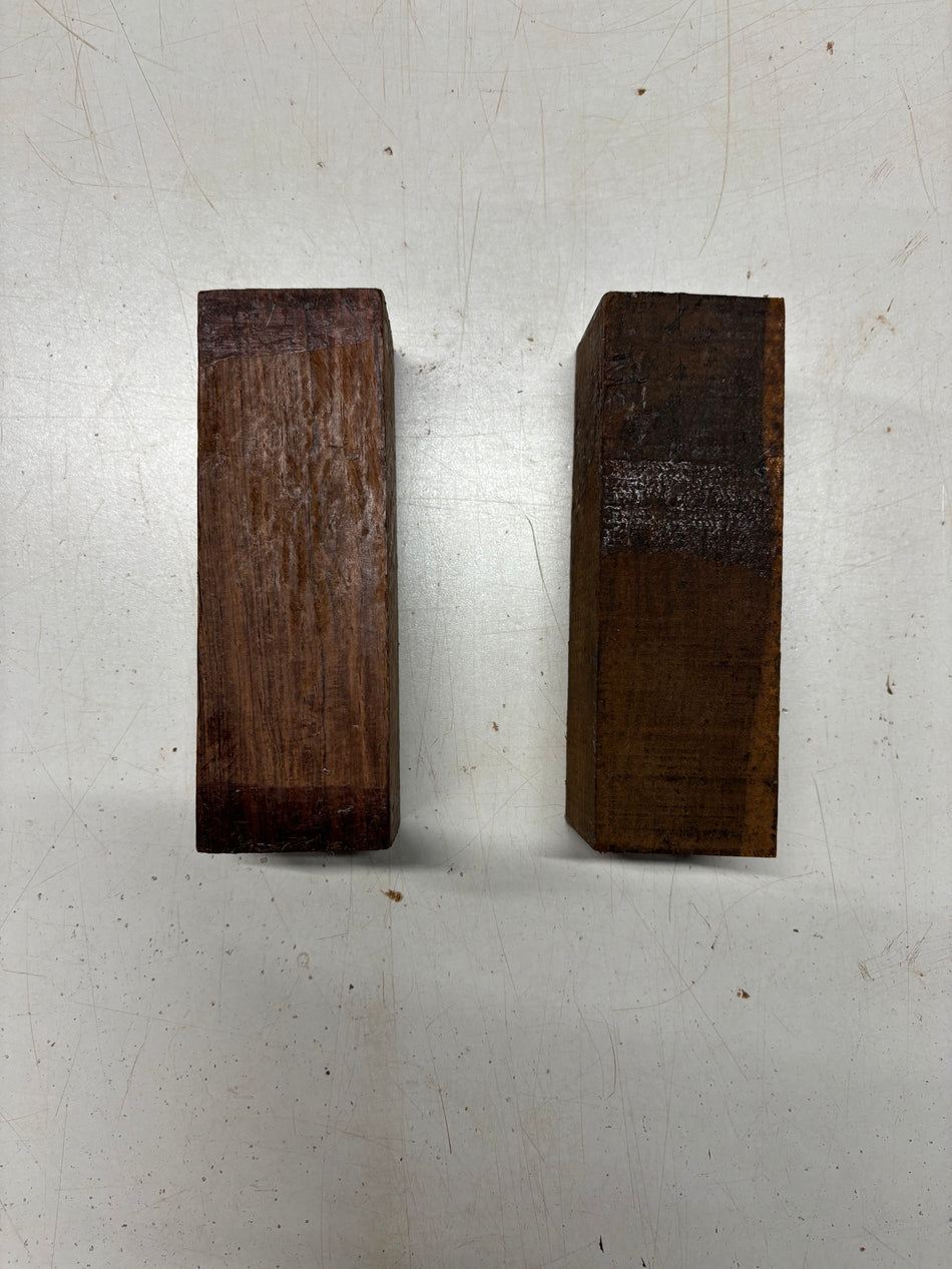 2 Pack, 2 Species Bocote + Honduras Rosewood Turning Wood Blanks 6"x2"x2"#5844