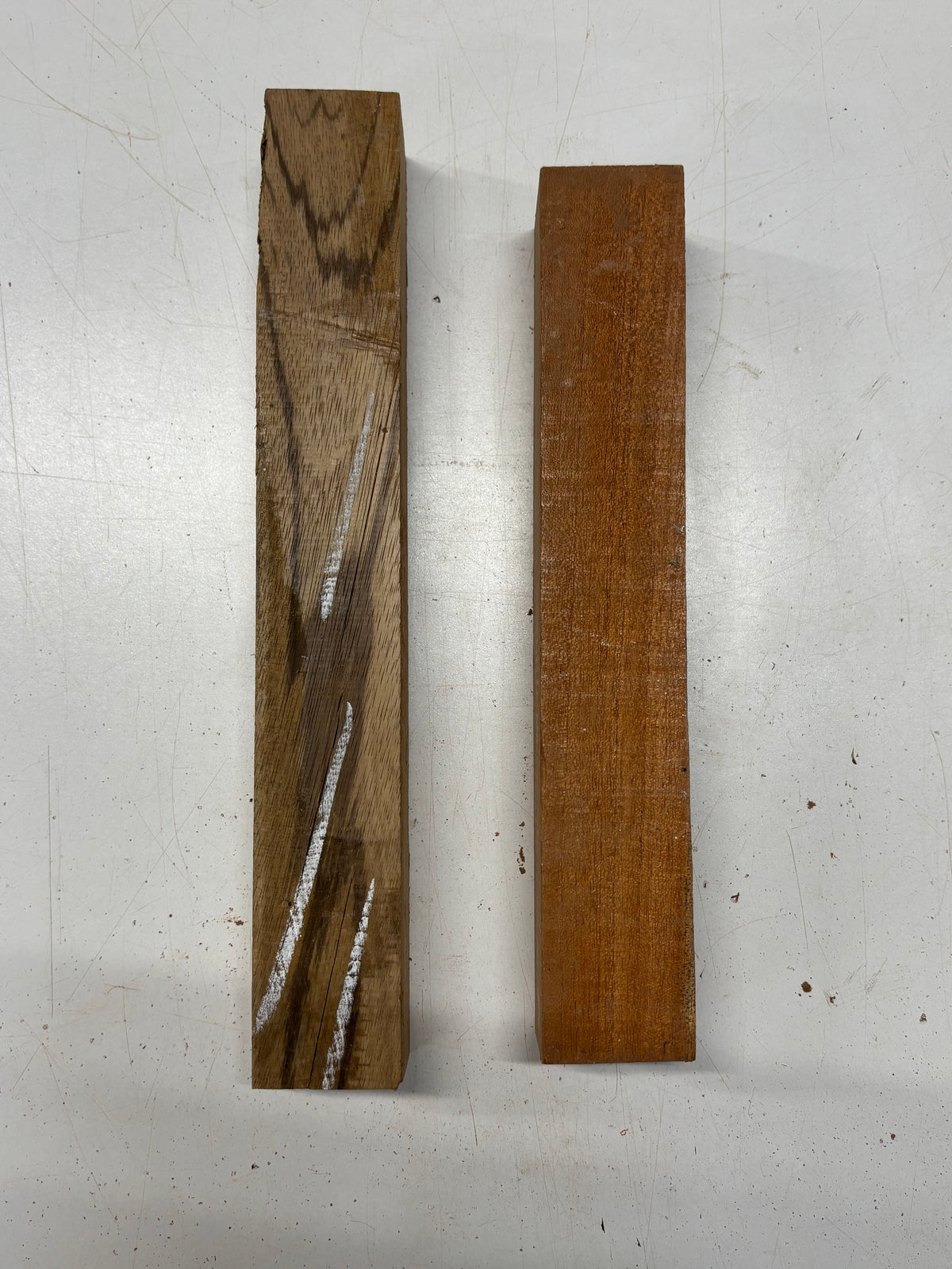 2 Pcs, Zebrawood+ Mahogany Turning Wood Blanks  #8243 - Exotic Wood Zone