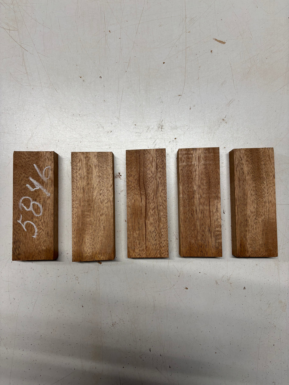 5 Pack, African Mahogany Knife Blanks 5"x2"x3/4"#5846