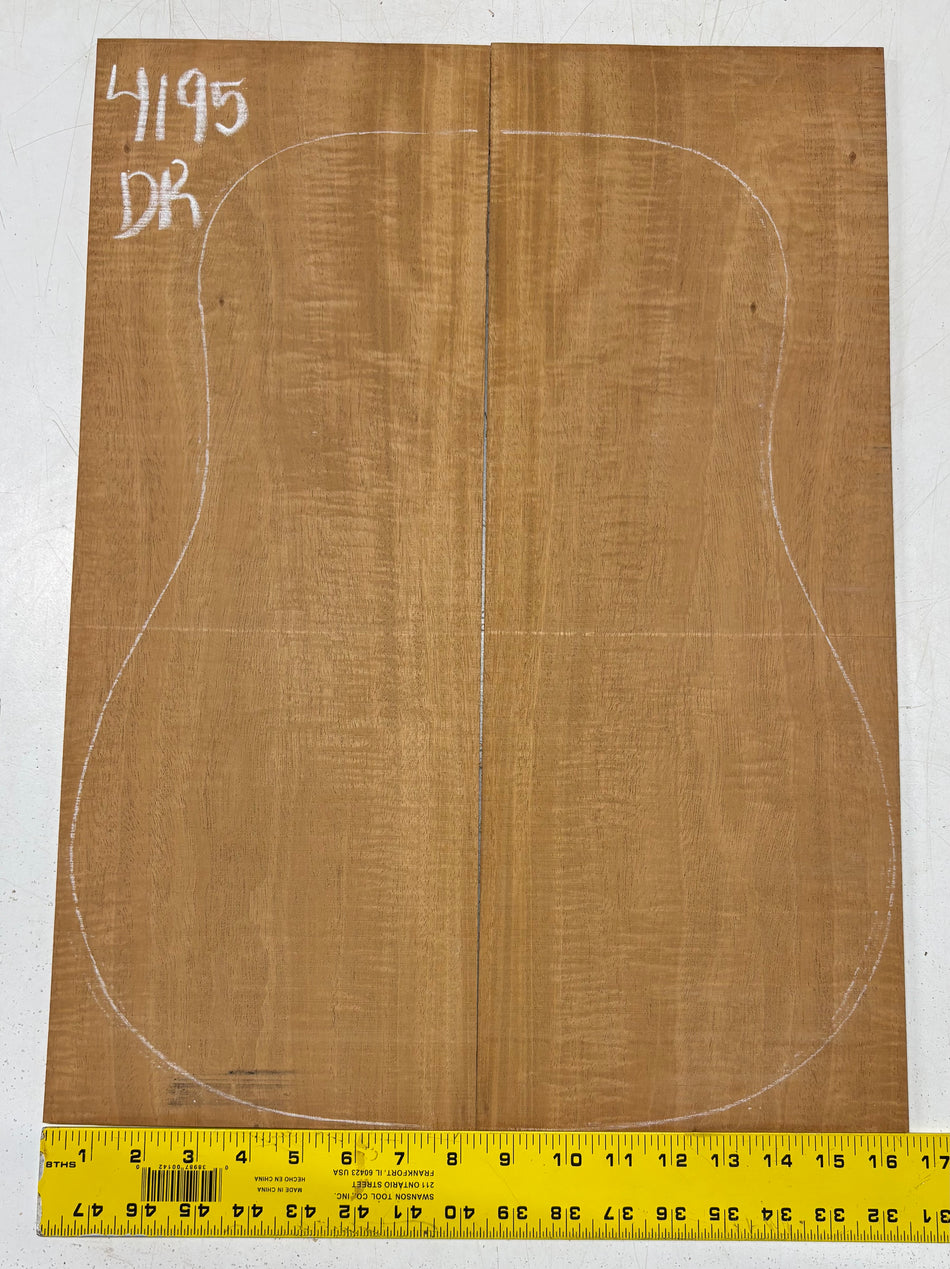 Flame Genuine Mahogany Dreadnought Guitar Back Set #4195