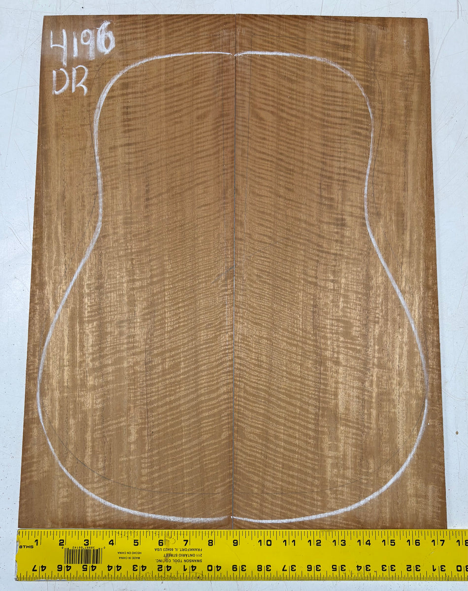 Flame Genuine Mahogany Dreadnought Guitar Back Set #4196