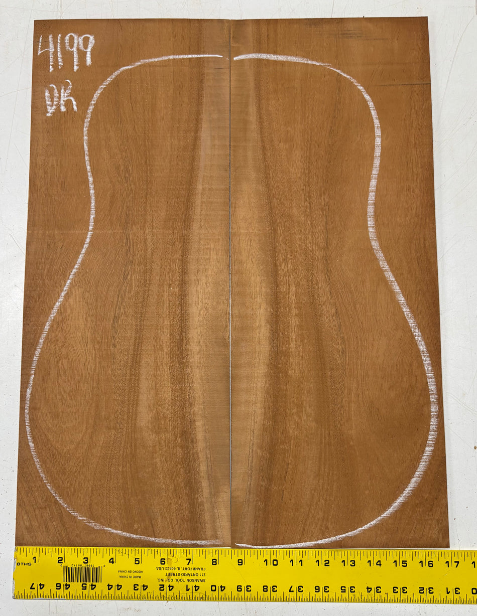 Flame Genuine Mahogany Dreadnought Guitar Back Set #4199