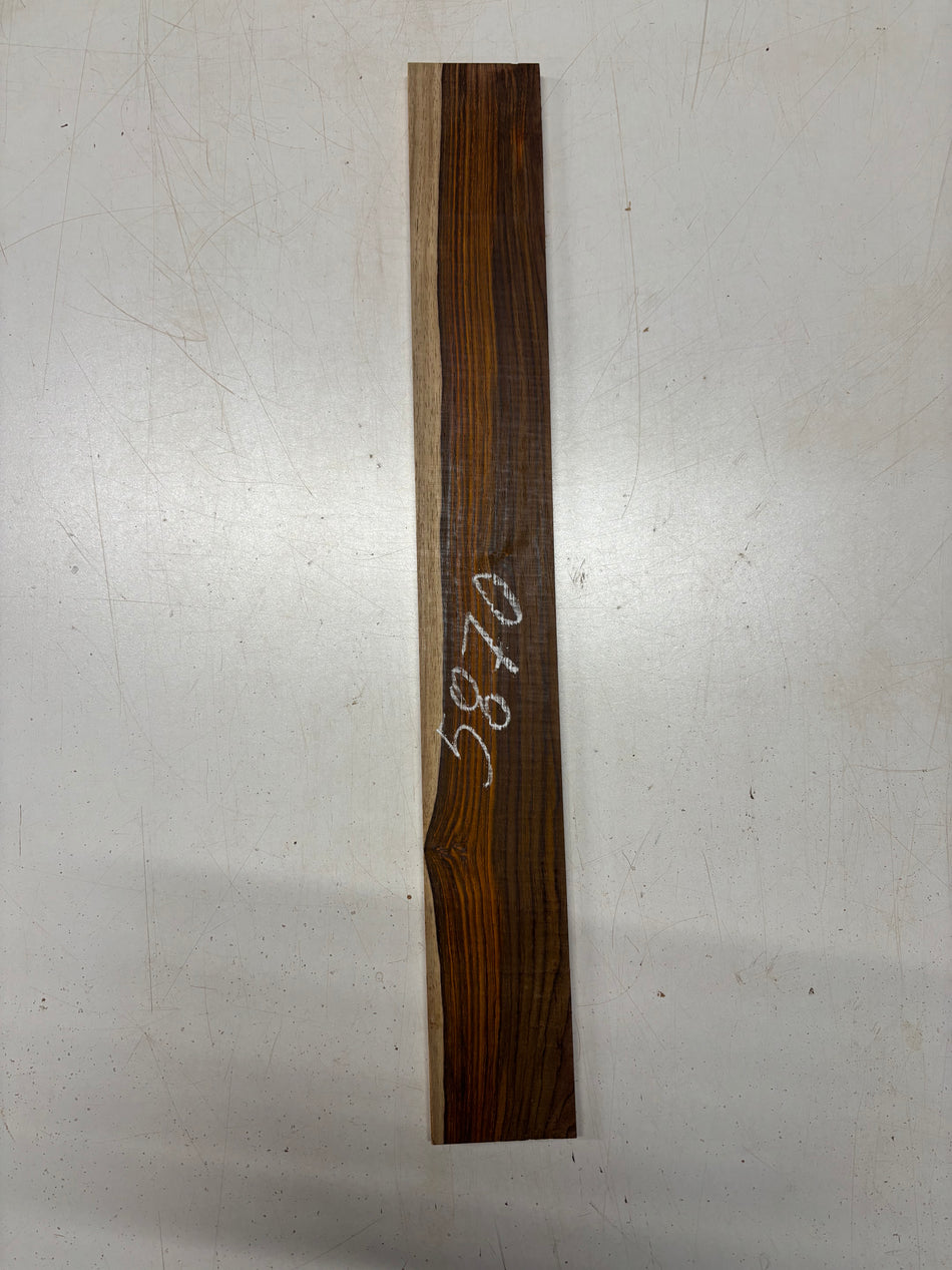 1 Piece, Cocobolo Fingerboard Blank 21-1/2"x2-3/4"x3/8"#5870