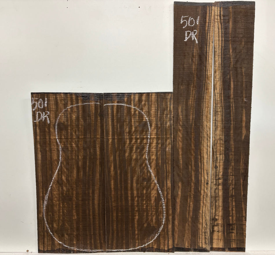 Macassar Ebony Dreadnought Guitar Back & Side Sets #501
