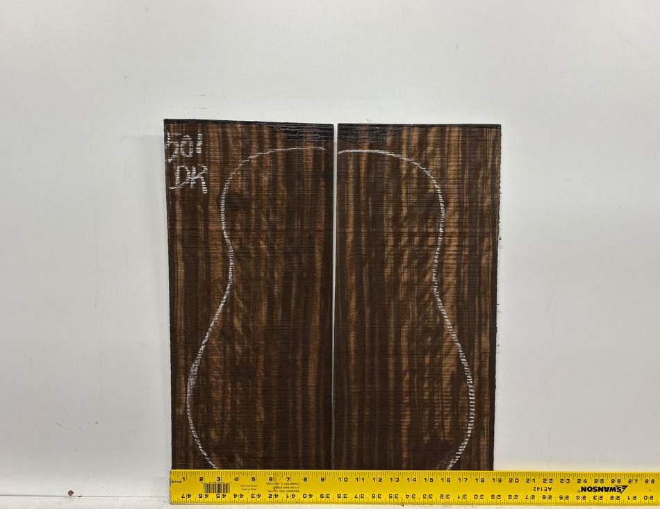 Macassar Ebony Dreadnought Guitar Back & Side Sets #501