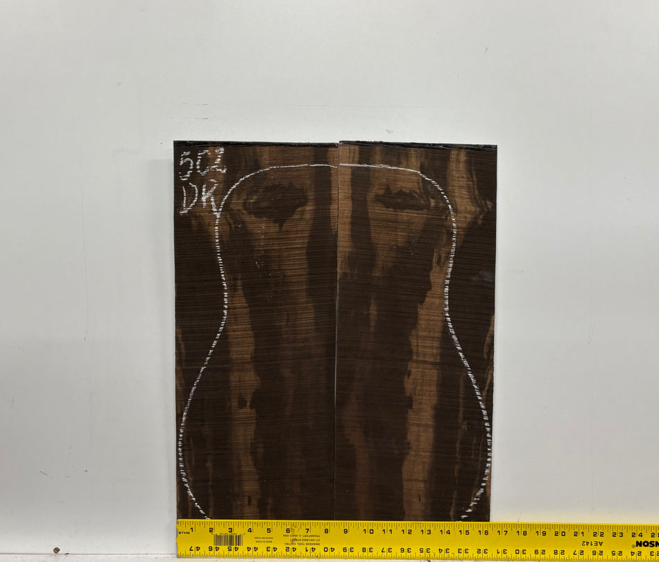 Macassar Ebony Dreadnought Guitar Back & Side Sets #502
