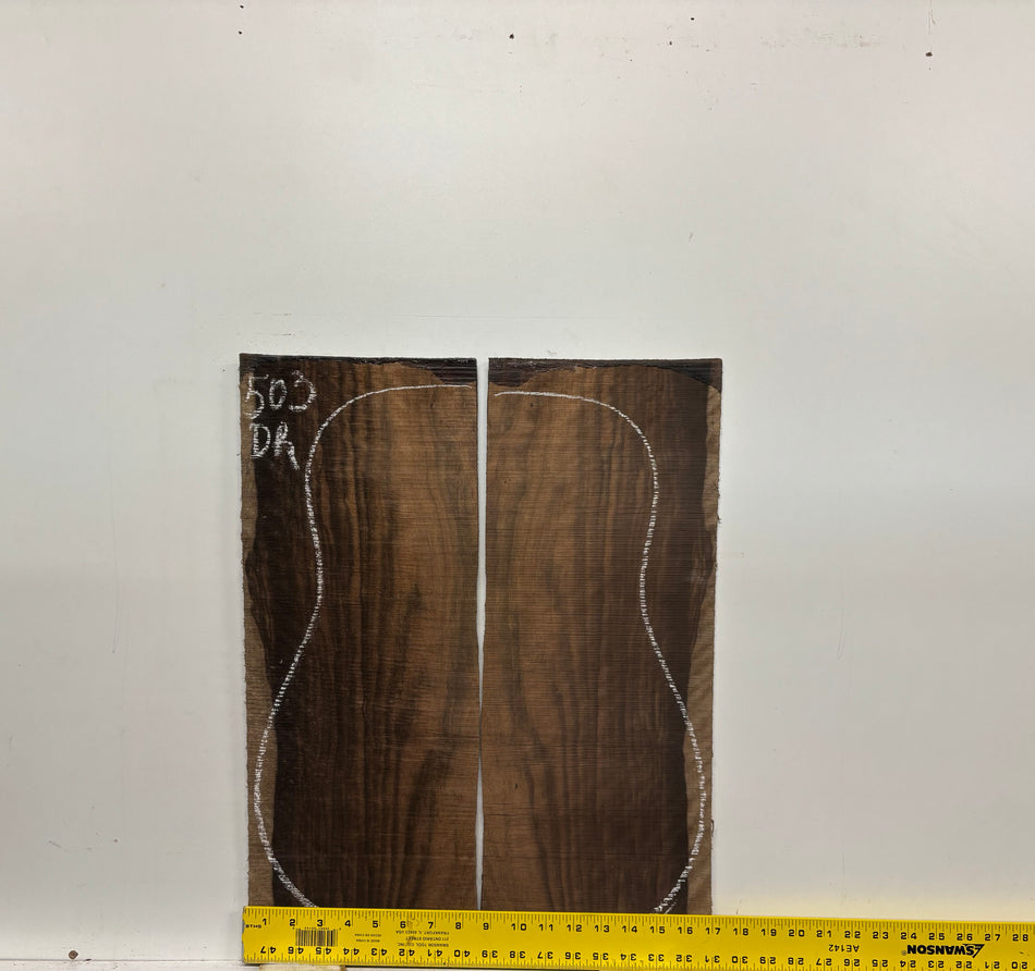 Macassar Ebony Dreadnought Guitar Back & Side Sets #503