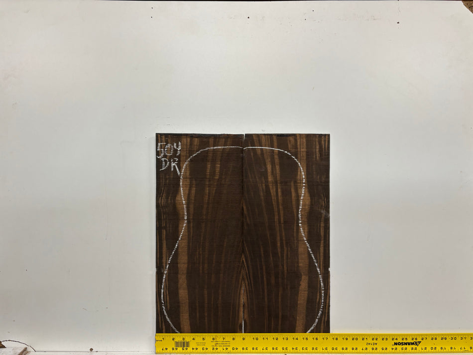 Macassar Ebony Dreadnought Guitar Back & Side Sets #504